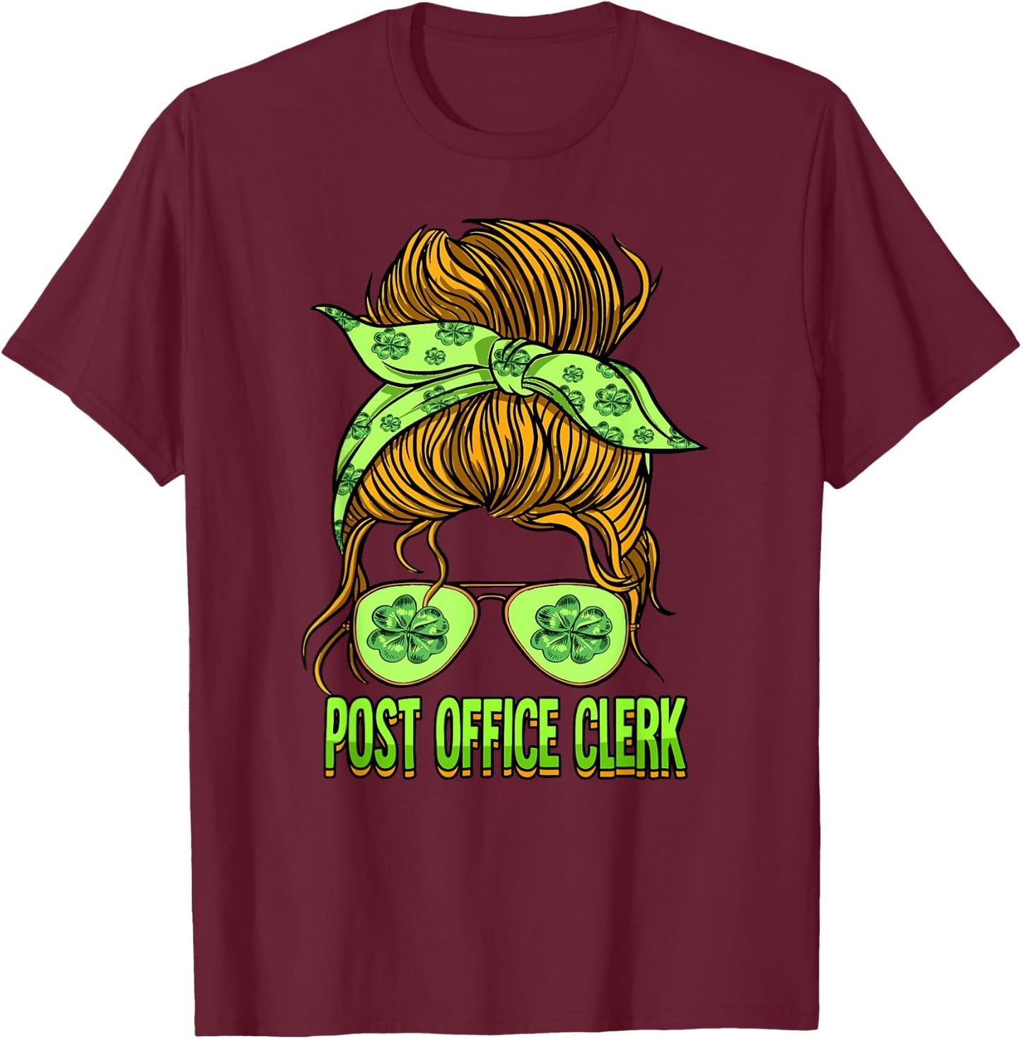 St Patricks Day Post Office Clerk T-Shirt - T-Shirt | Maroon