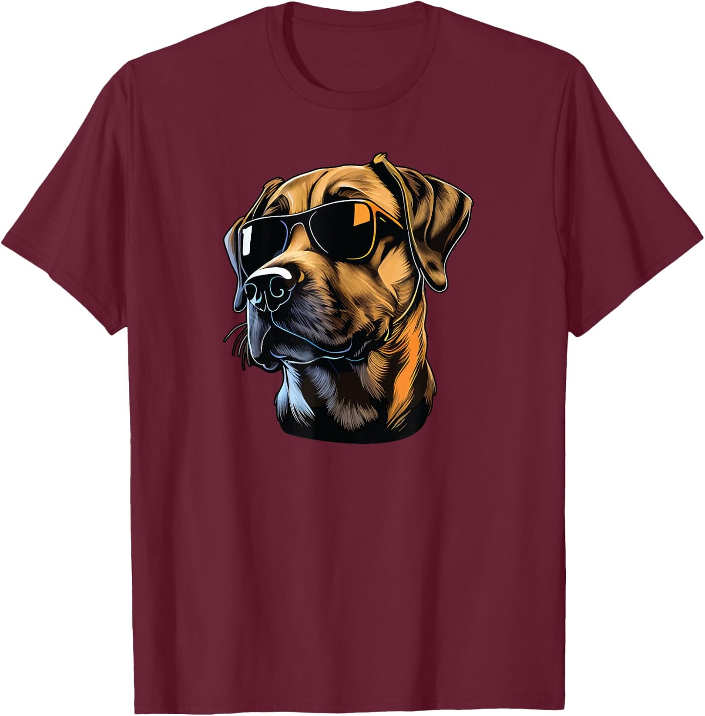 Dad Mom Cool Dog Sunglasses - Black Mouth Cur Men Women T-Shirt - T-Shirt | Maroon