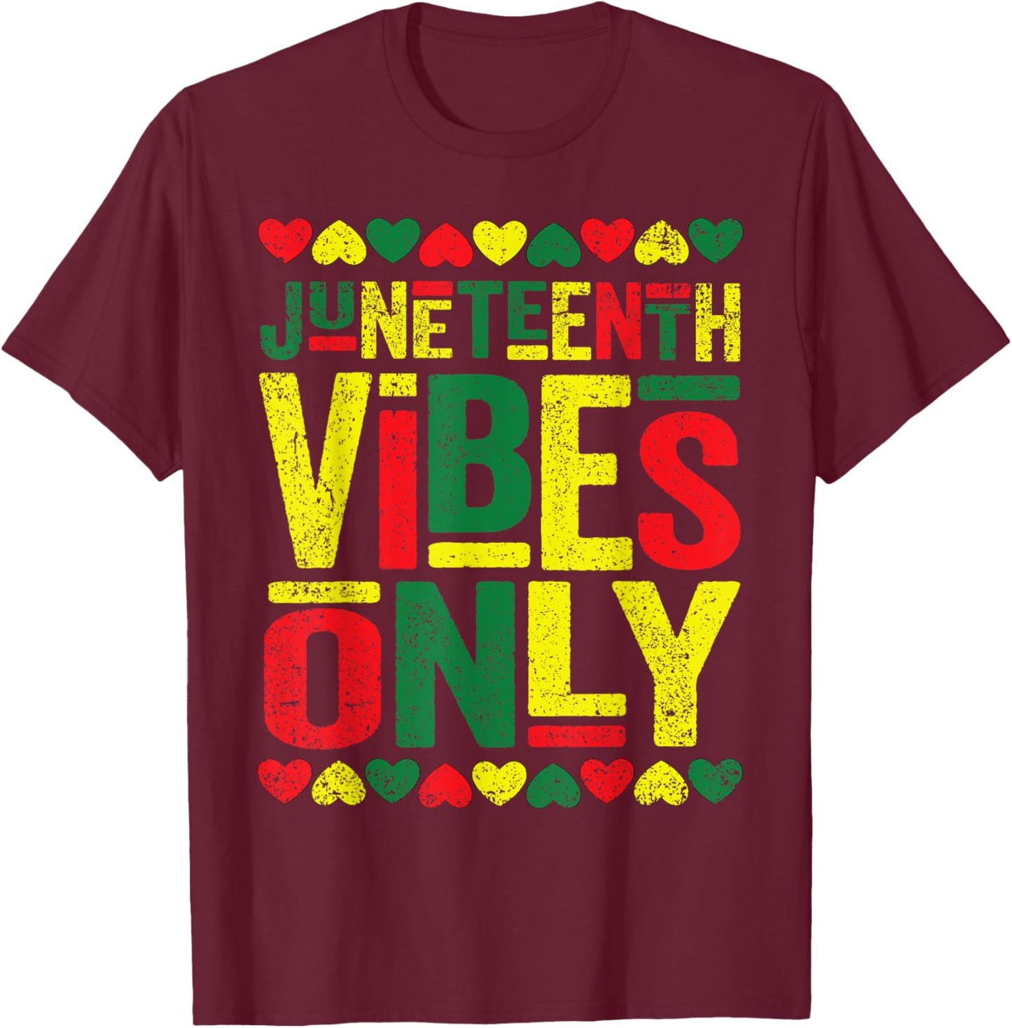 Juneteenth Cool Vibes Black History African American T-Shirt - T-Shirt | Maroon