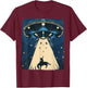 Alien Abduction Outer Space Western Rodeo Cowboy T-Shirt - T-Shirt | Maroon
