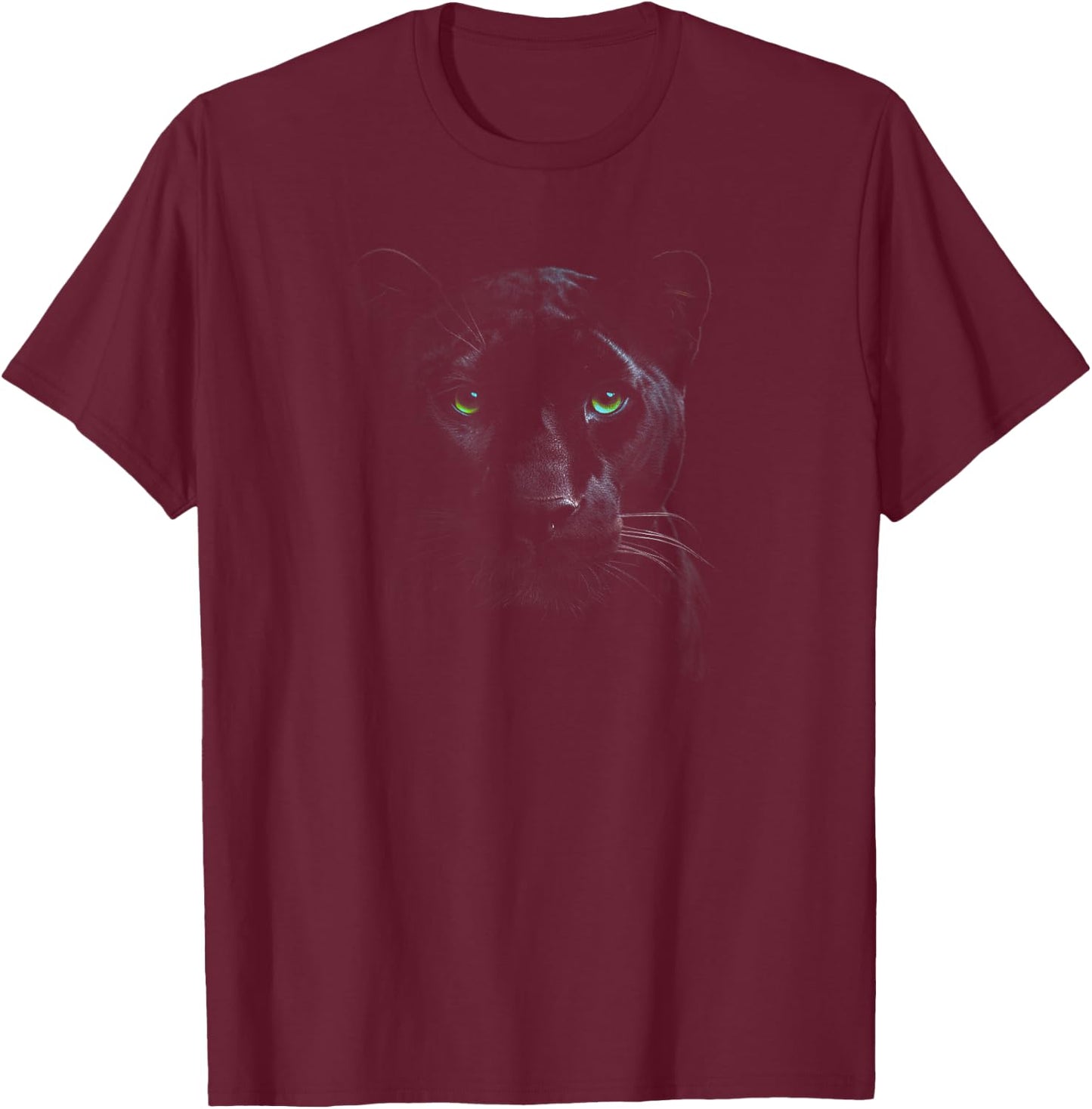 Panther Wild Black Cat Portrait Africa Animal T-Shirt - T-Shirt | Maroon
