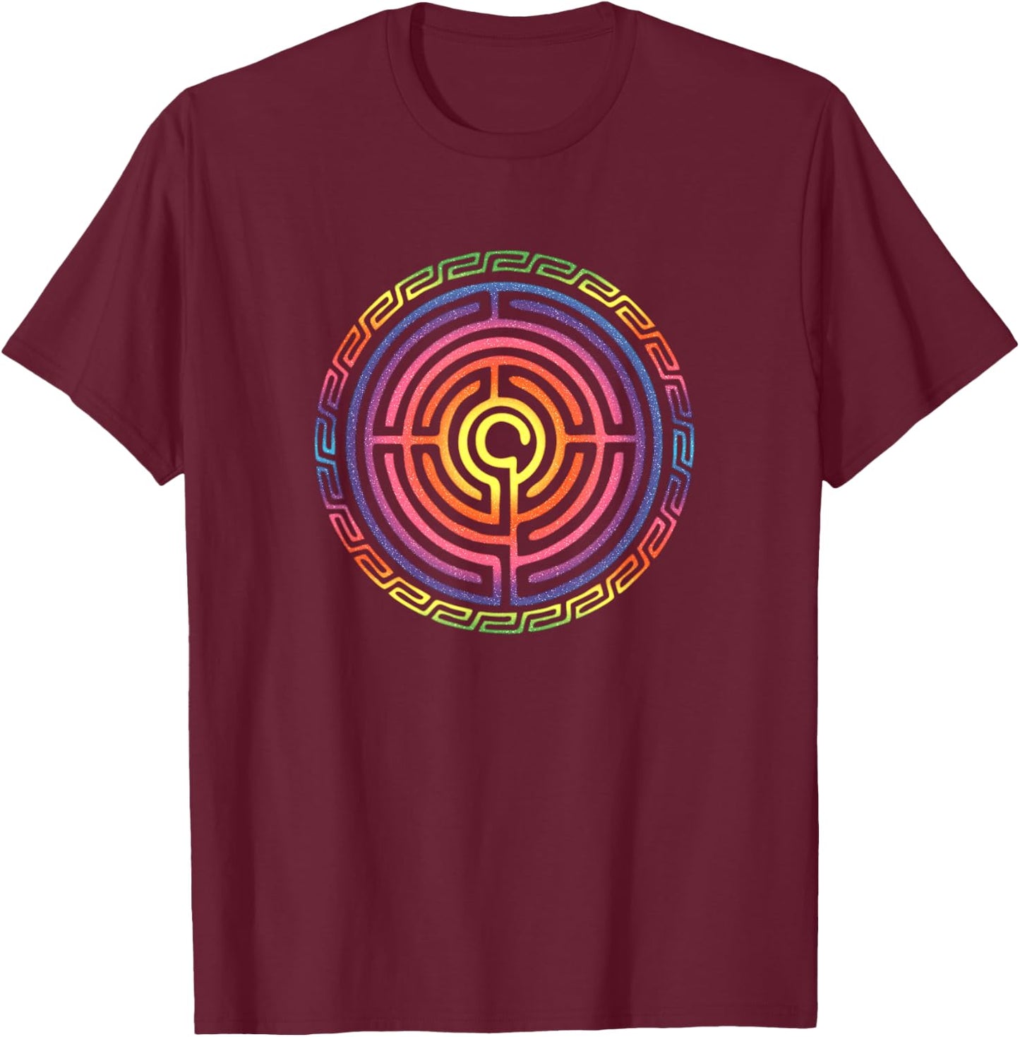 Labyrinth protection symbol magic mystic occultism Indians T-Shirt - T-Shirt | Maroon