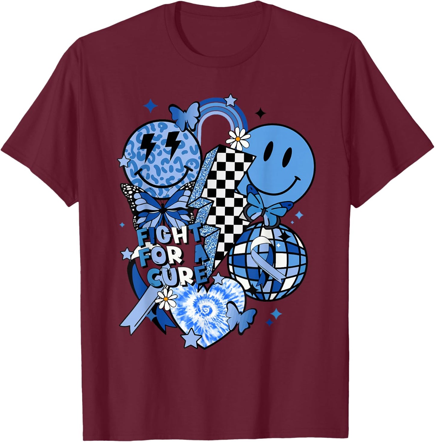 in November We Wear Blue T1D Type 1 Diabetes Awareness Gifts T-Shirt - T-Shirt | Maroon