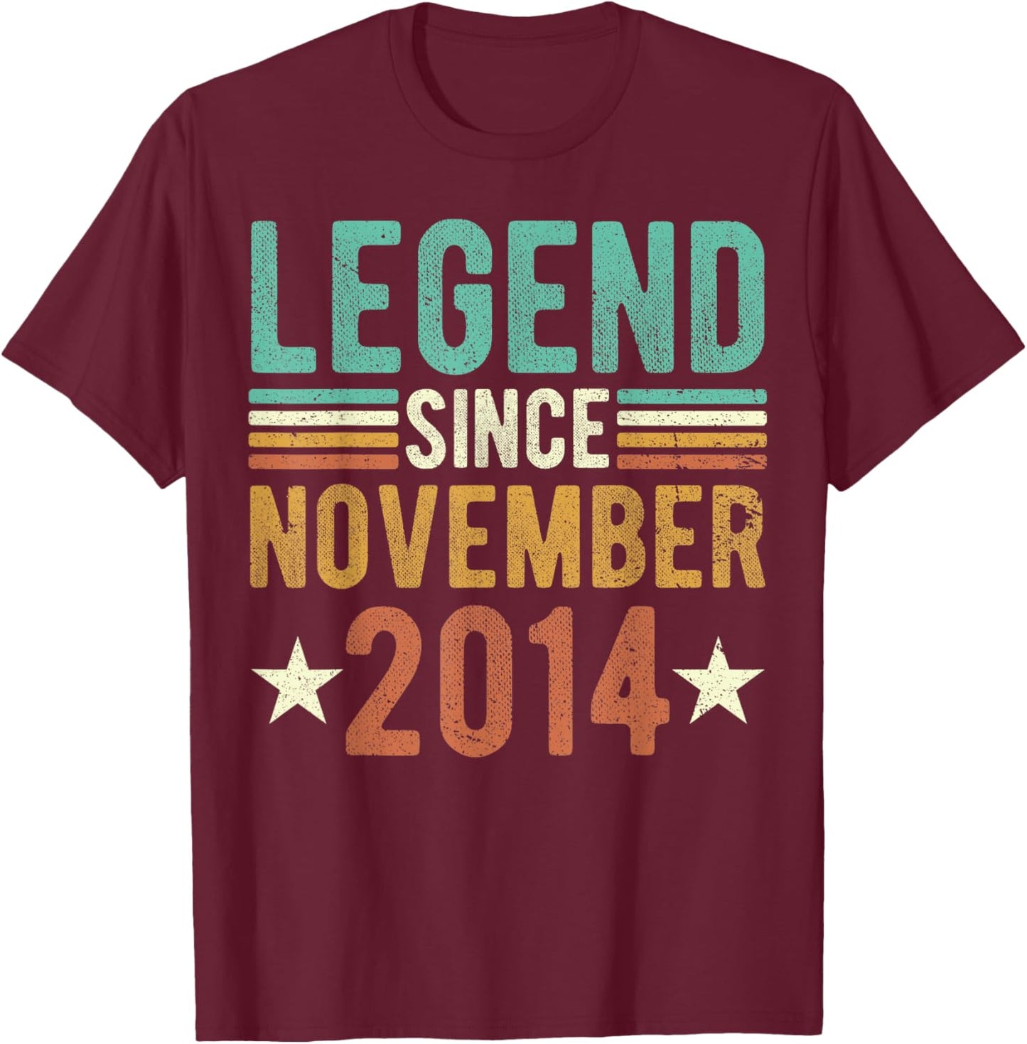 Legend Since November 2014 8 Years Old 8th anniversary T-Shirt - T-Shirt | Maroon