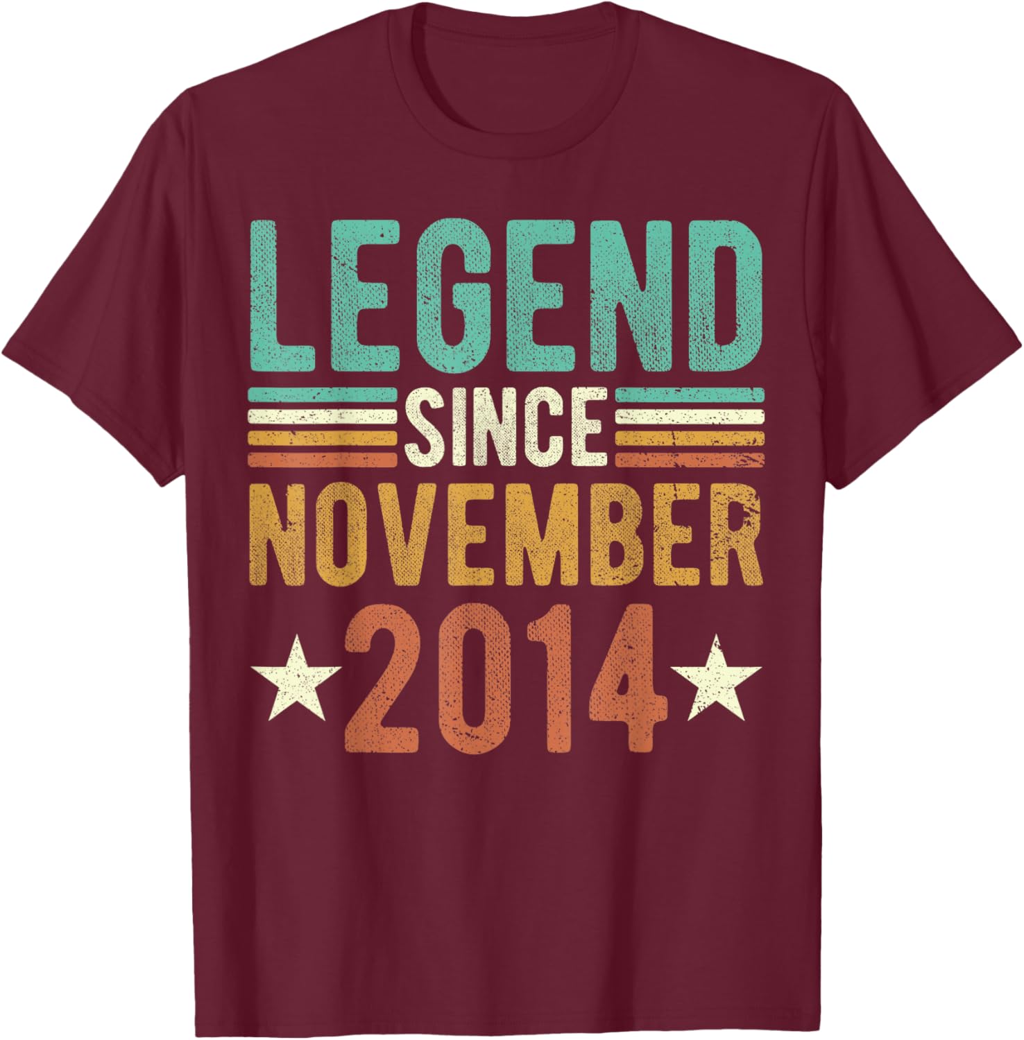Legend Since November 2014 8 Years Old 8th anniversary T-Shirt - T-Shirt | Maroon