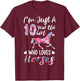 girls 10th Birthday Horse for 10 Year Old Girls T-Shirt - T-Shirt | Maroon