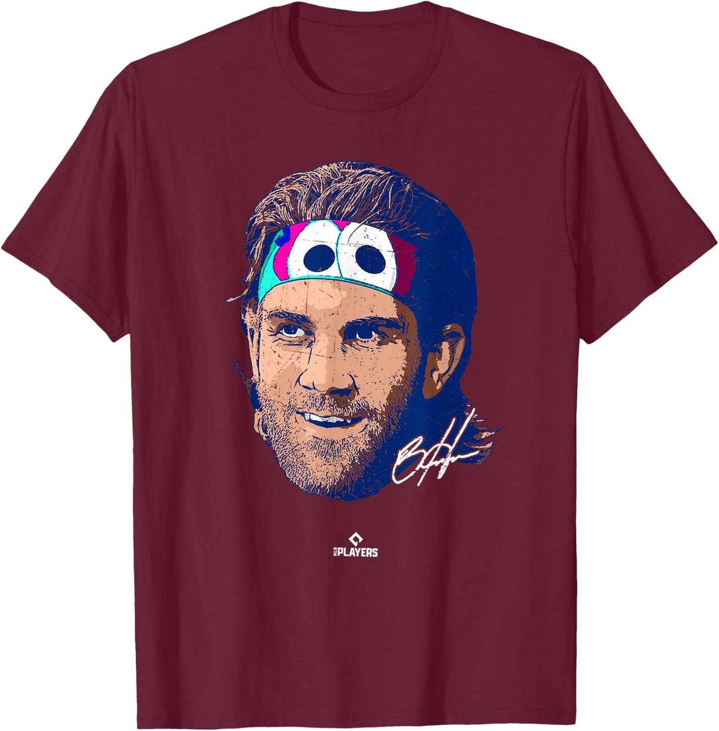 Bryce Harper Headshot Bryce Harper Philadelphia MLBPA T-Shirt - T-Shirt | Maroon