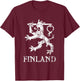 Finland Lion Symbol Finnish Pride T-Shirt - T-Shirt | Maroon