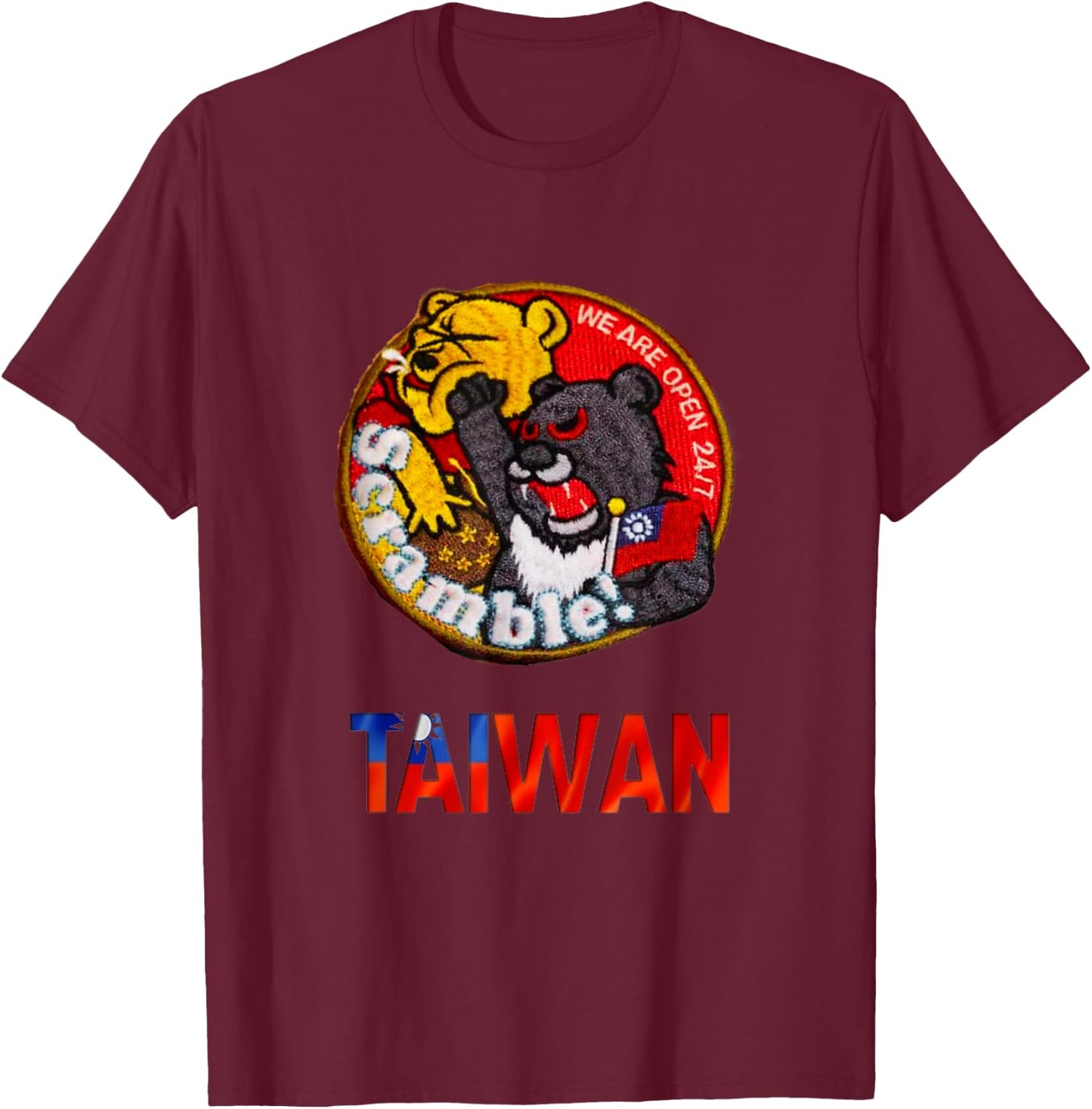 Taiwan Air Force Patch T-Shirt - T-Shirt | Maroon
