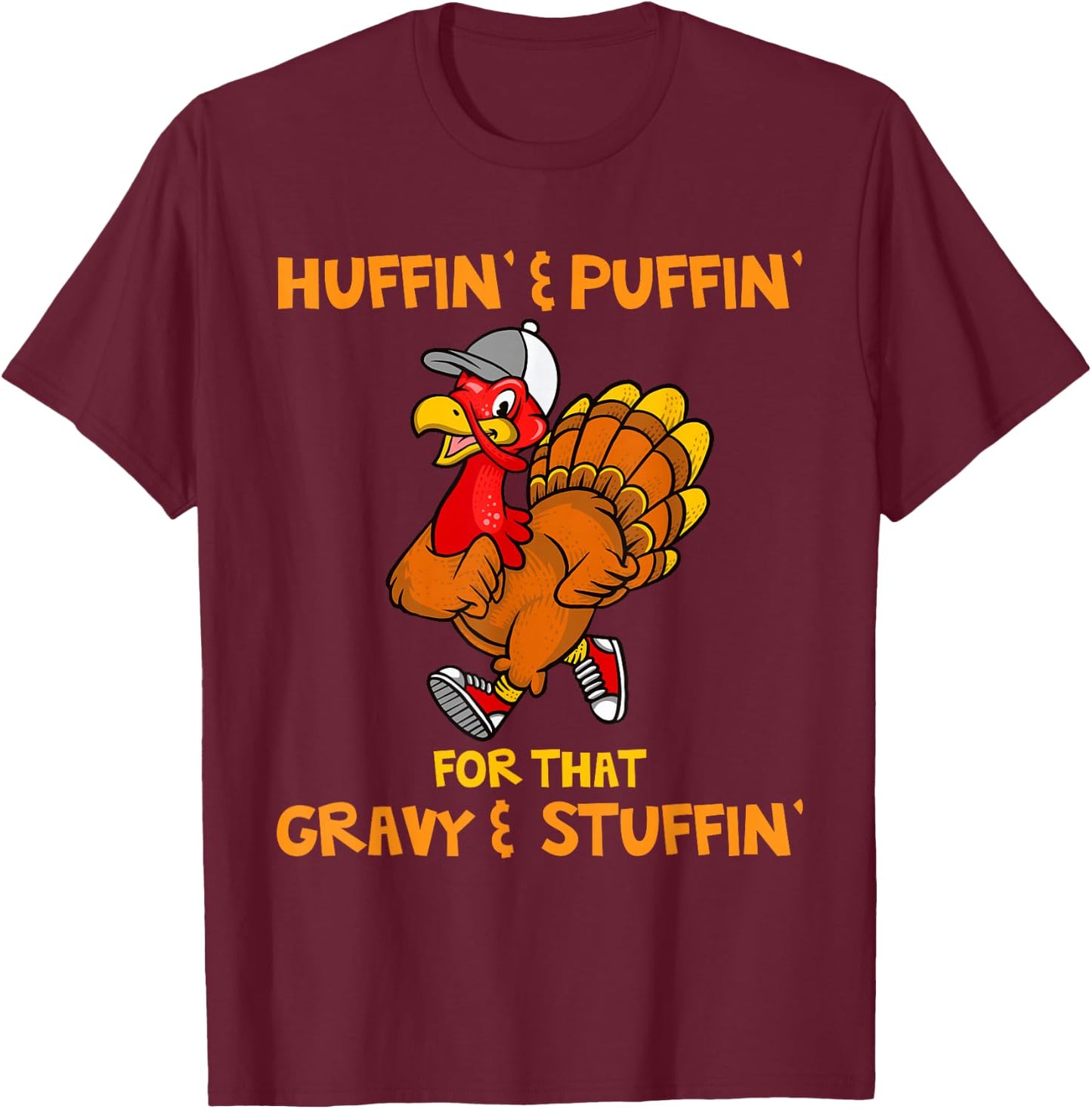 Turkey Marathon Turkey Trot shirt Huffin Puffin Turkey Trot T-Shirt - T-Shirt | Maroon