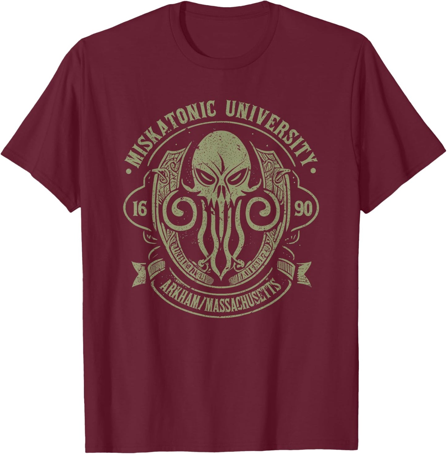 Miskatonic University, Cosmic Horror Cthulhu T-Shirt - T-Shirt | Maroon