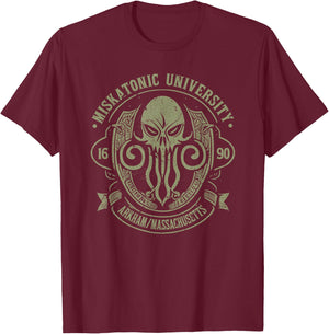 Miskatonic University, Cosmic Horror Cthulhu T-Shirt - T-Shirt | Maroon