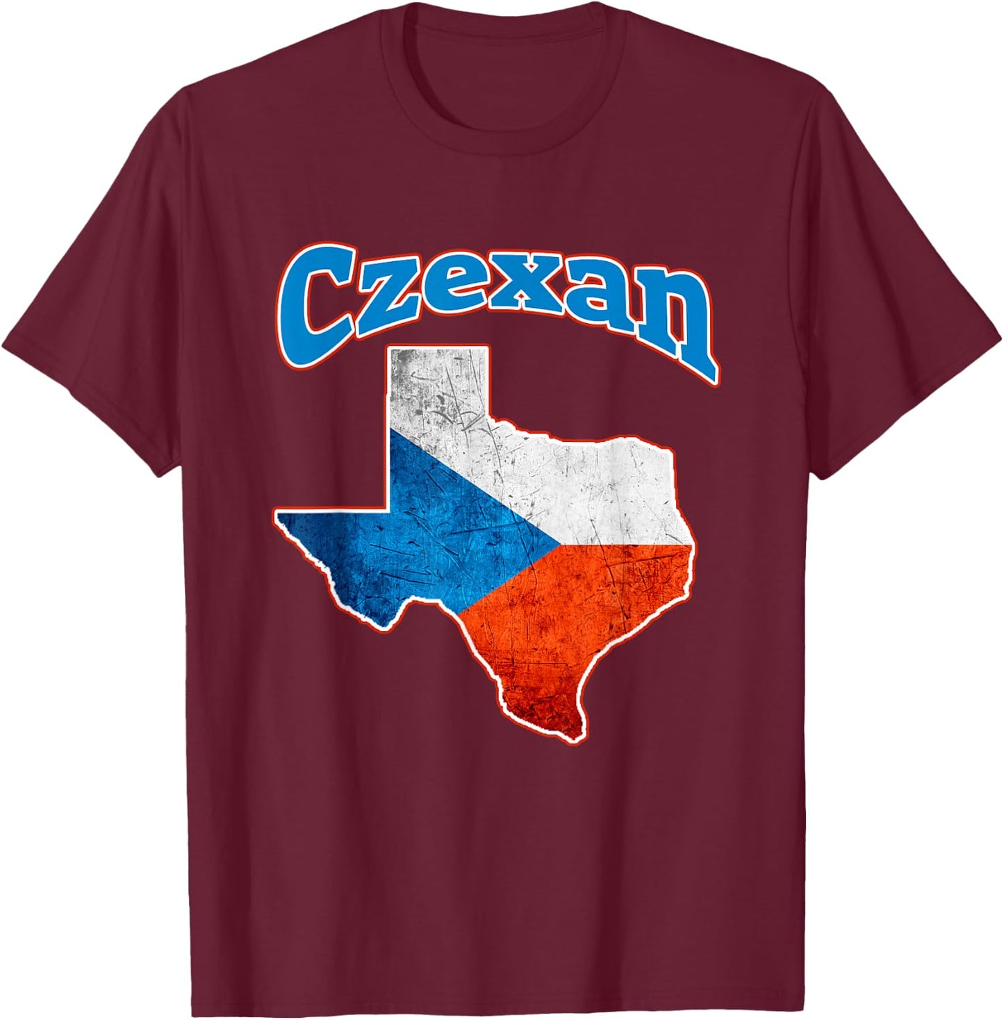 Texas For Funsies and Gifts Czexan Czech Heritage Texas Roots T-Shirt - T-Shirt | Maroon
