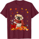 Tibetan Spaniel Fall Red Scarf Autumn Leaf For Dog Lover Men Women T-Shirt - T-Shirt | Maroon
