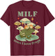 MILF Man I Love Frogs Vintage Retro Frog And Fungi Mushroom T-Shirt - T-Shirt | Maroon