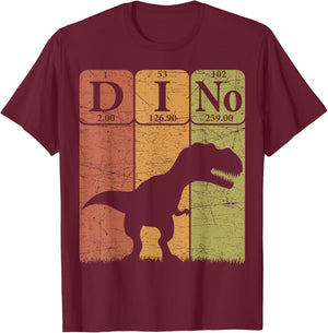 Dinosaur Periodic Table Elements T Rex Dino Paleontologist T-Shirt - T-Shirt | Maroon