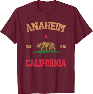 Anaheim California T-Shirt - T-Shirt | Maroon
