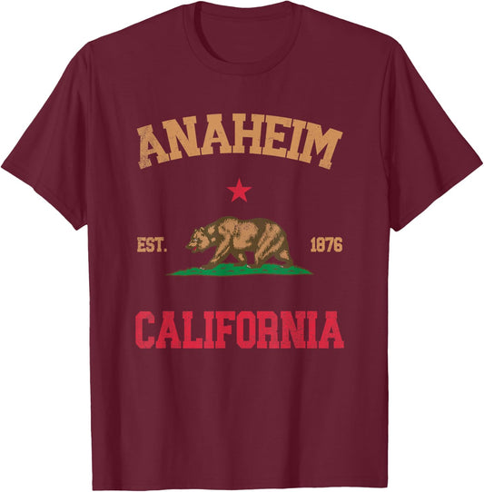 Anaheim California T-Shirt - T-Shirt | Maroon