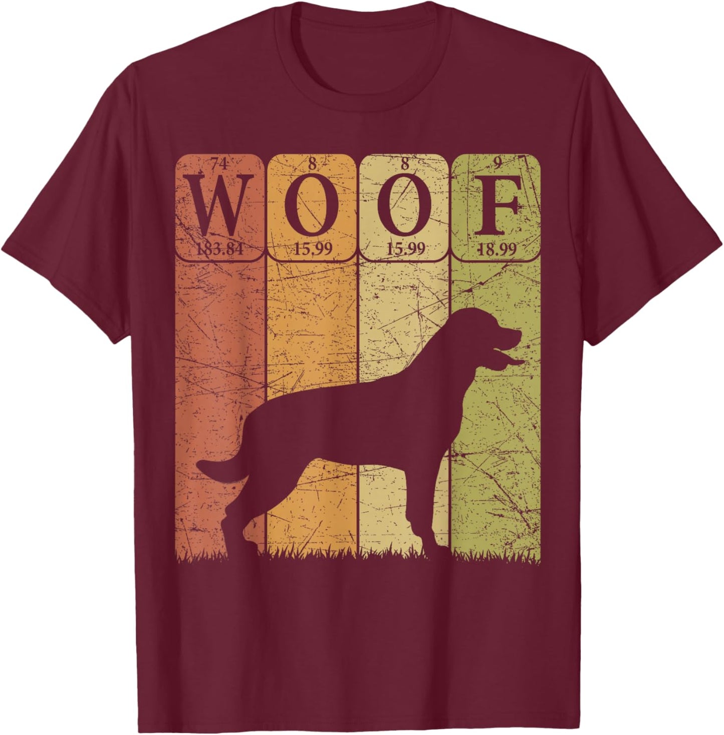 Rottweiler Dog Periodic Table Elements Dog Lover Funny Woof T-Shirt - T-Shirt | Maroon