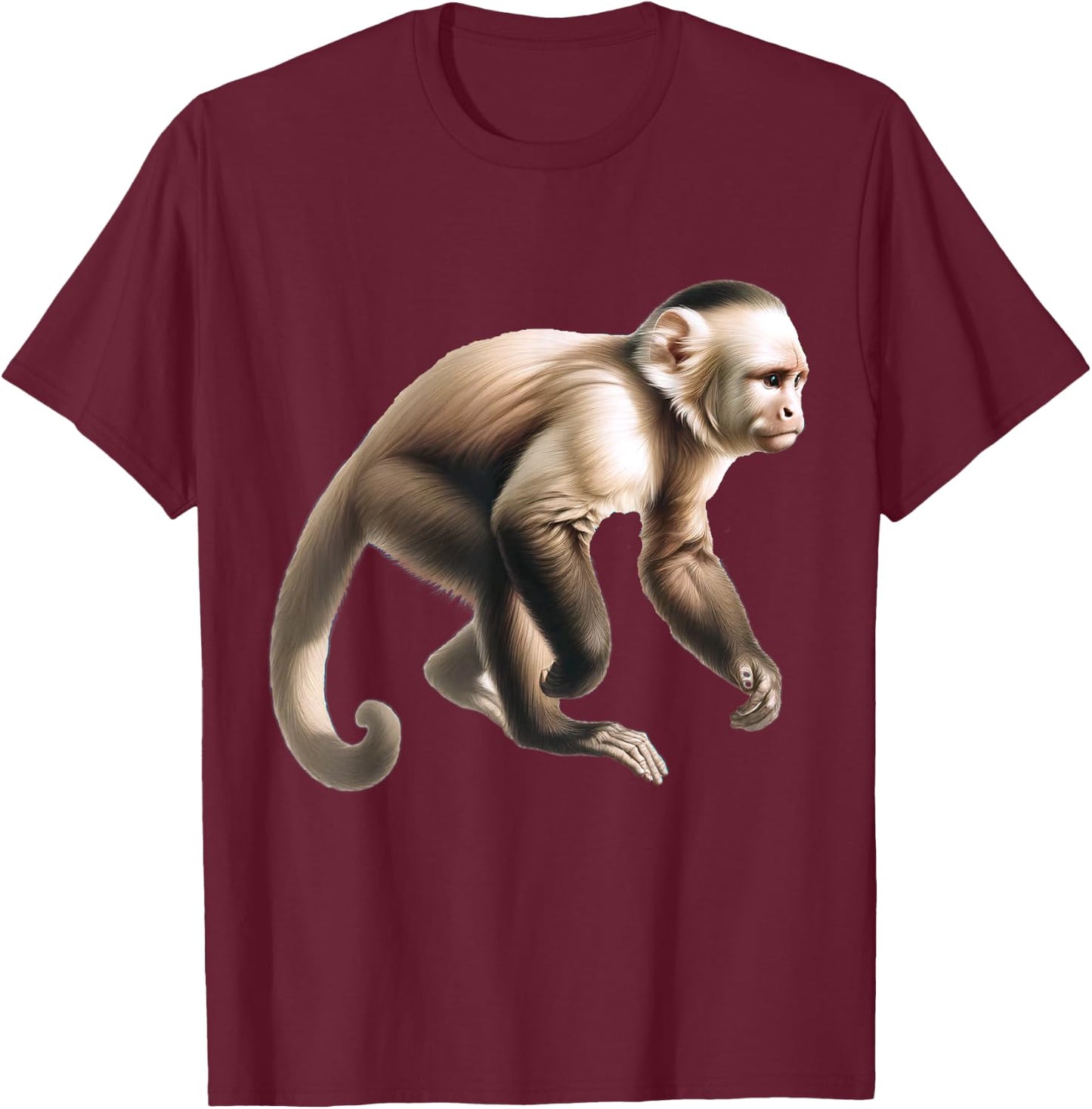 Capuchin Monkey T-Shirt - T-Shirt | Maroon