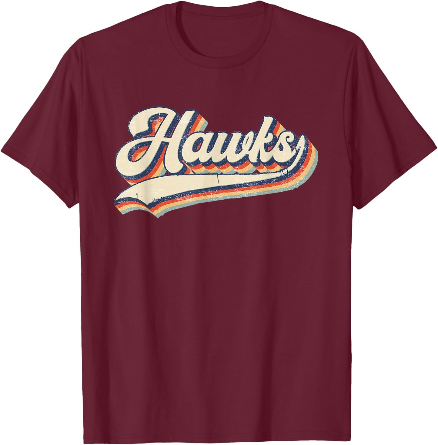 Hawks Sports Name Vintage Retro Gift Men Women Boy Girl T-Shirt - T-Shirt | Maroon