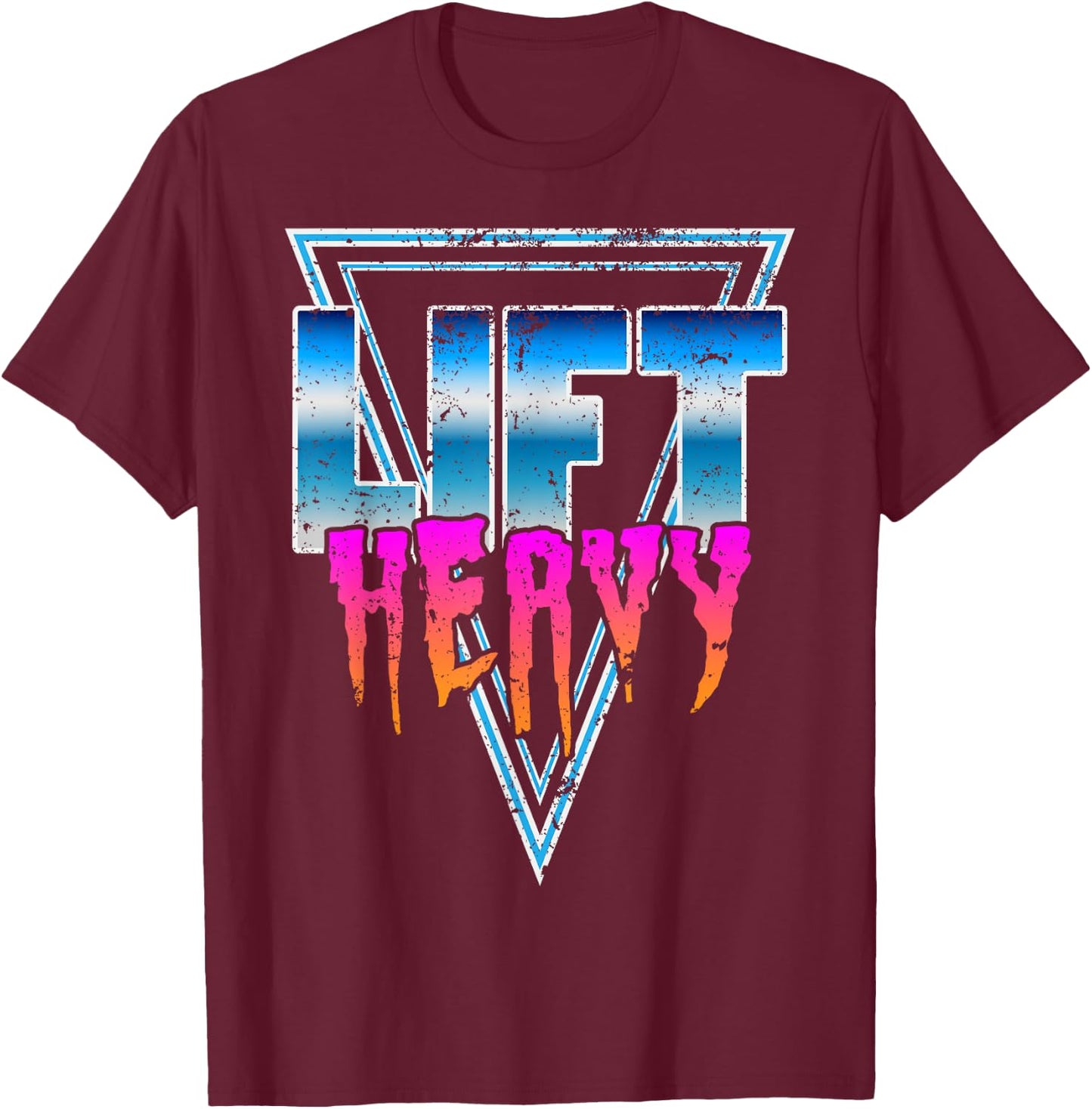 Lift Heavy Old School Retro 80's Golden Era Bodybuilding Gym T-Shirt - T-Shirt | Maroon