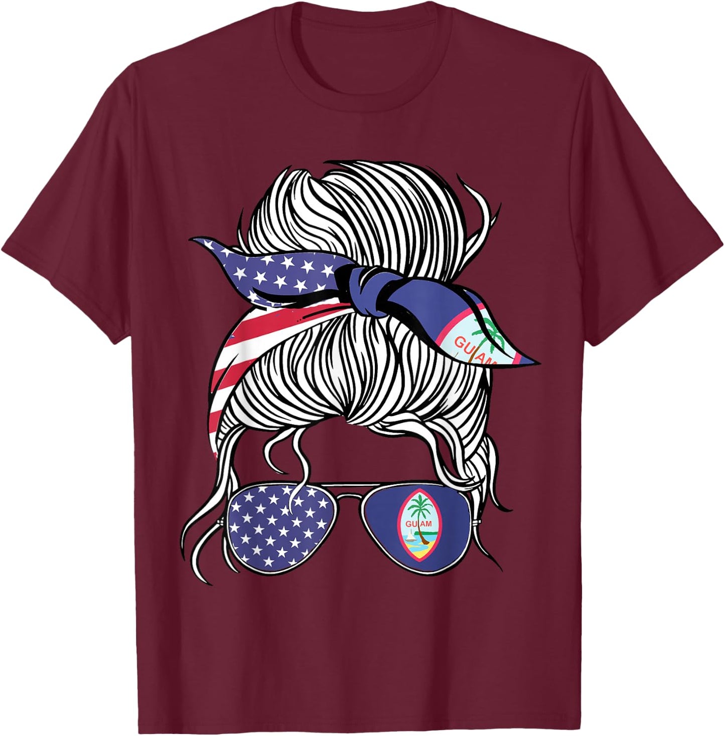 Guamanian American Patriot Grown Proud Women Girl Flag T-Shirt - T-Shirt | Maroon