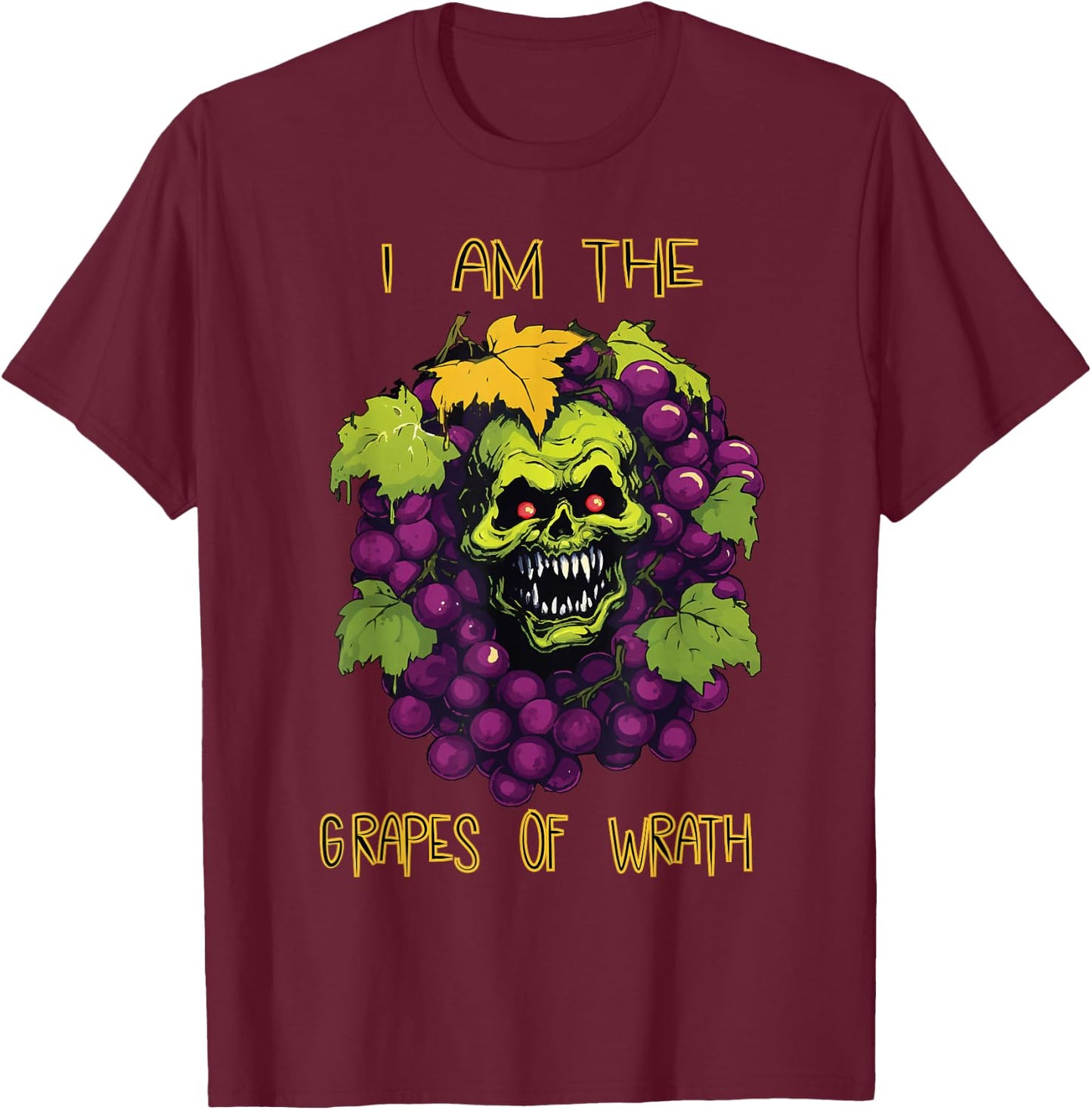 The Grapes of Wrath Halloween Costume Shirt Funny Wine Pun T-Shirt - T-Shirt | Maroon