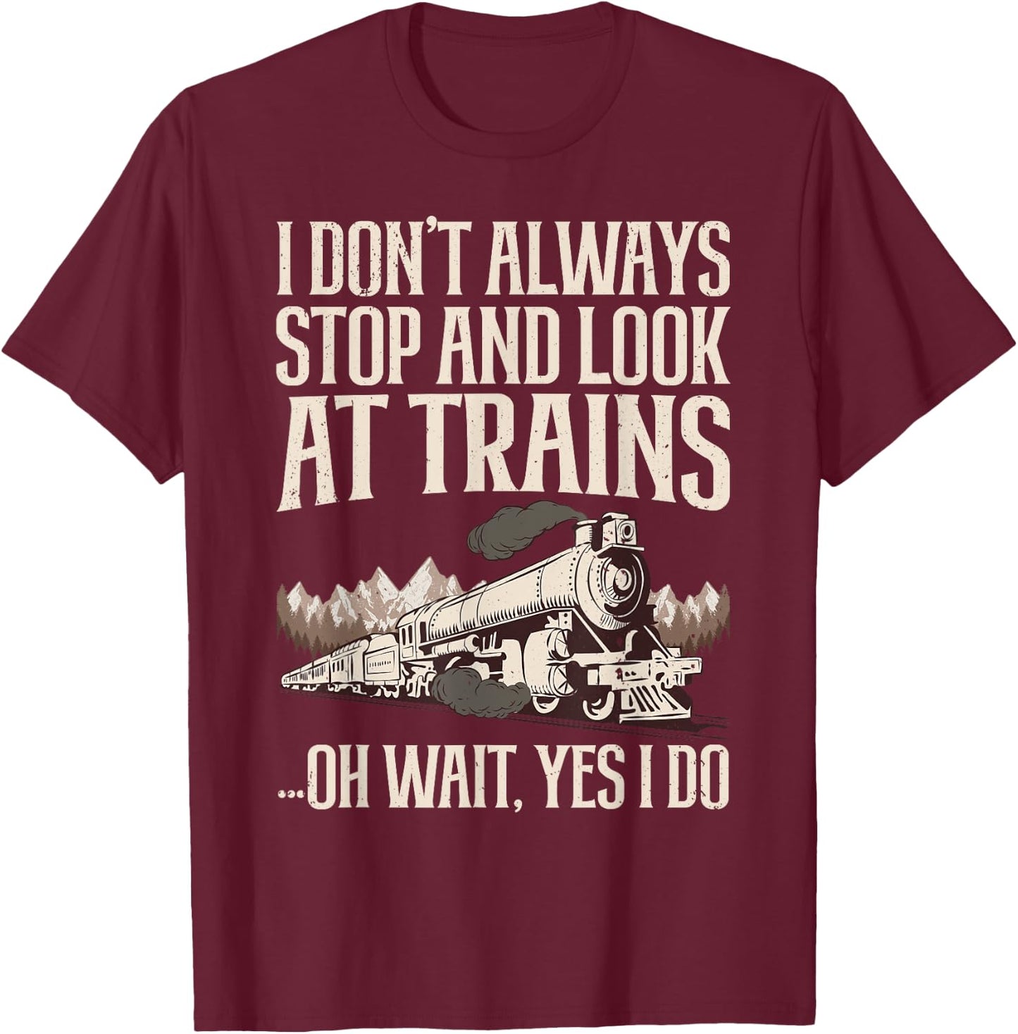 Cool Trains Women Train Collector Railroad Engine T-Shirt - T-Shirt | Maroon