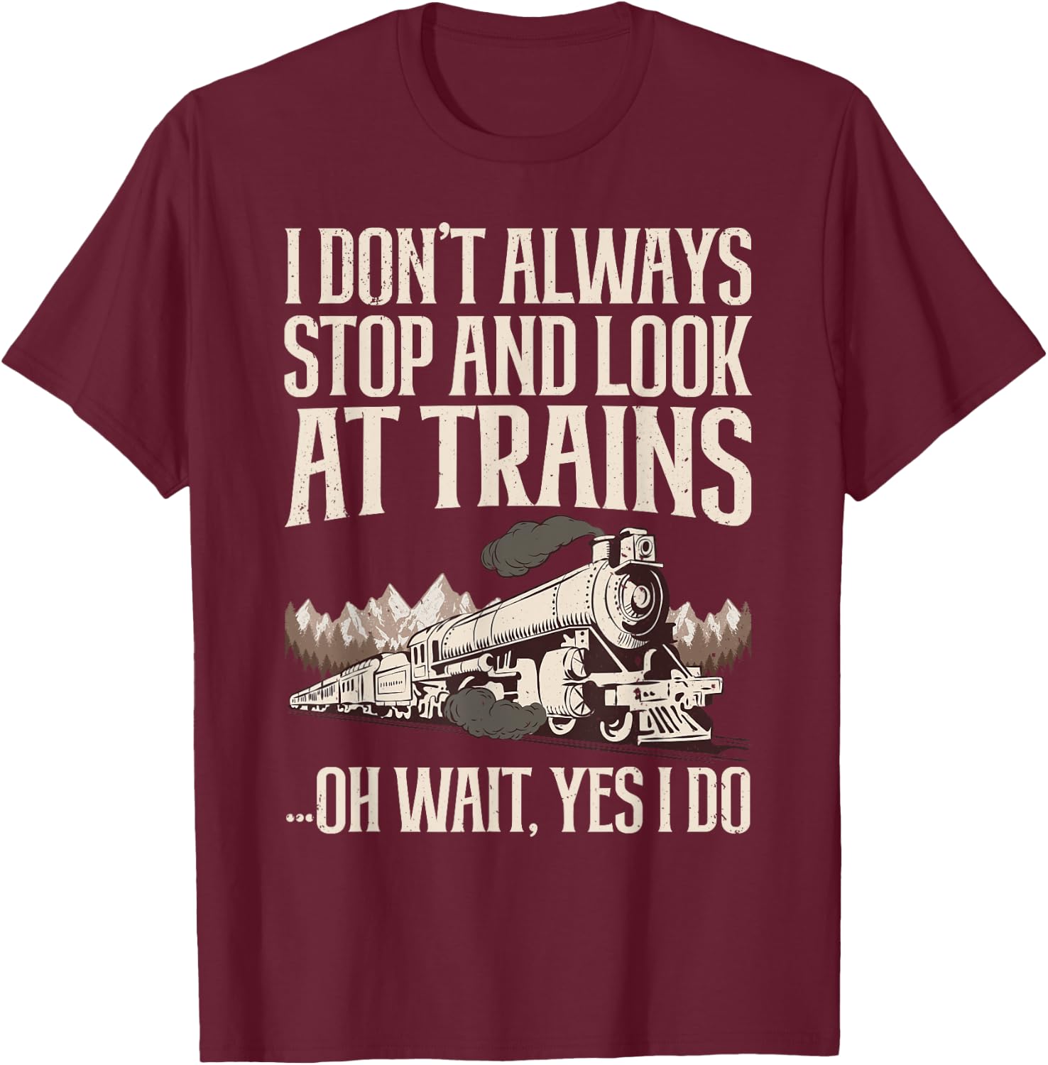 Cool Trains Women Train Collector Railroad Engine T-Shirt - T-Shirt | Maroon