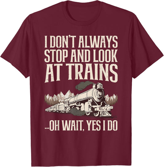 Cool Trains Women Train Collector Railroad Engine T-Shirt - T-Shirt | Maroon