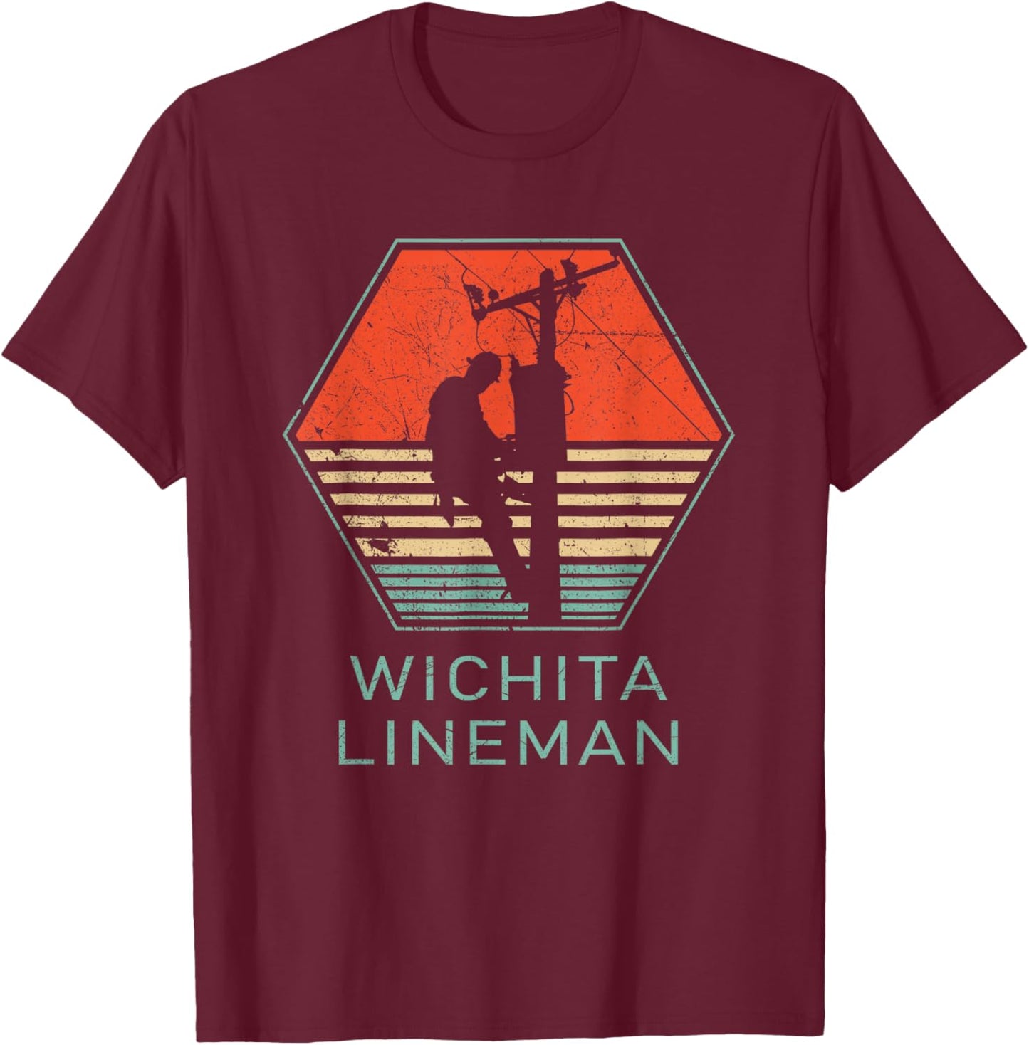 GlenStore Wichita Lineman - Black, -Adults, Small, Short Sleeve, , Classic Fit, Cotton 60% Polyester 40% T-Shirt - T-Shirt | Maroon