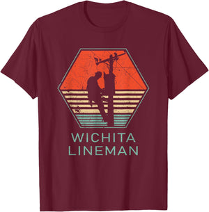 GlenStore Wichita Lineman - Black, -Adults, Small, Short Sleeve, , Classic Fit, Cotton 60% Polyester 40% T-Shirt - T-Shirt | Maroon
