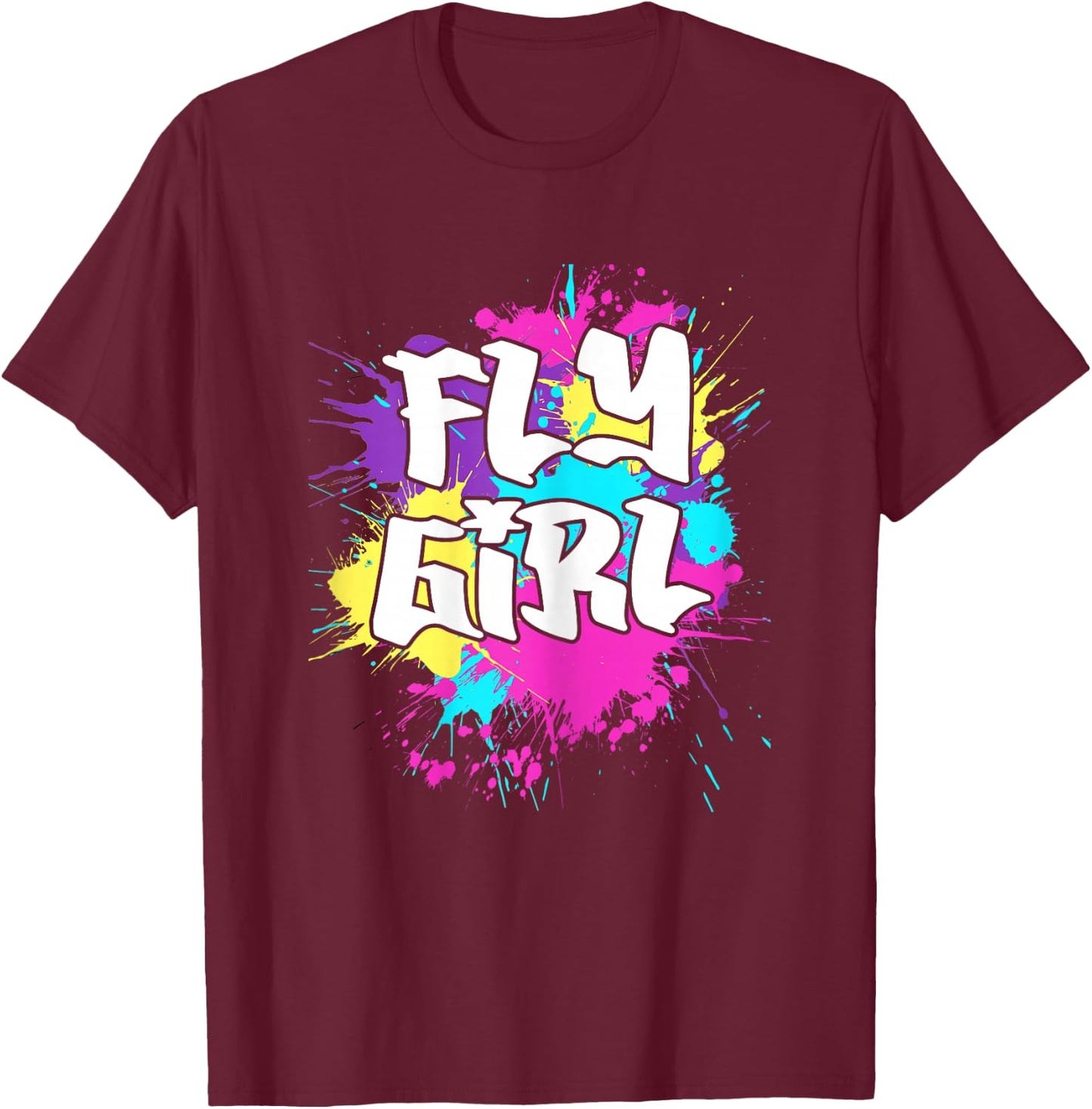 Fly Girl Hip Hop 80s 90s cassette B-girl T-Shirt - T-Shirt | Maroon