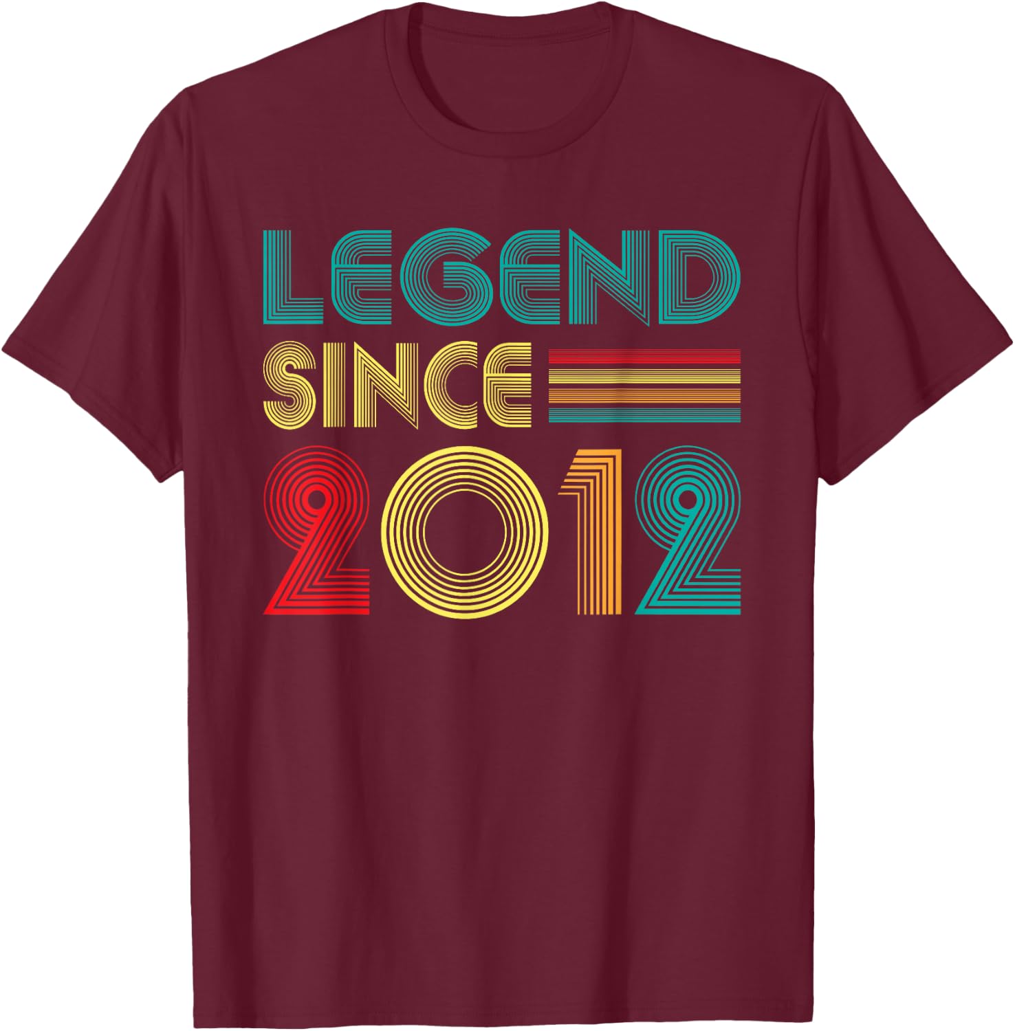 Legend Since 2012 13th Birthday Retro Vintage 13 Years Old T-Shirt - T-Shirt | Maroon