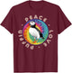 Vintage Retro Style Atlantic Sea Bird Fly Peace Love Puffin T-Shirt - T-Shirt | Maroon
