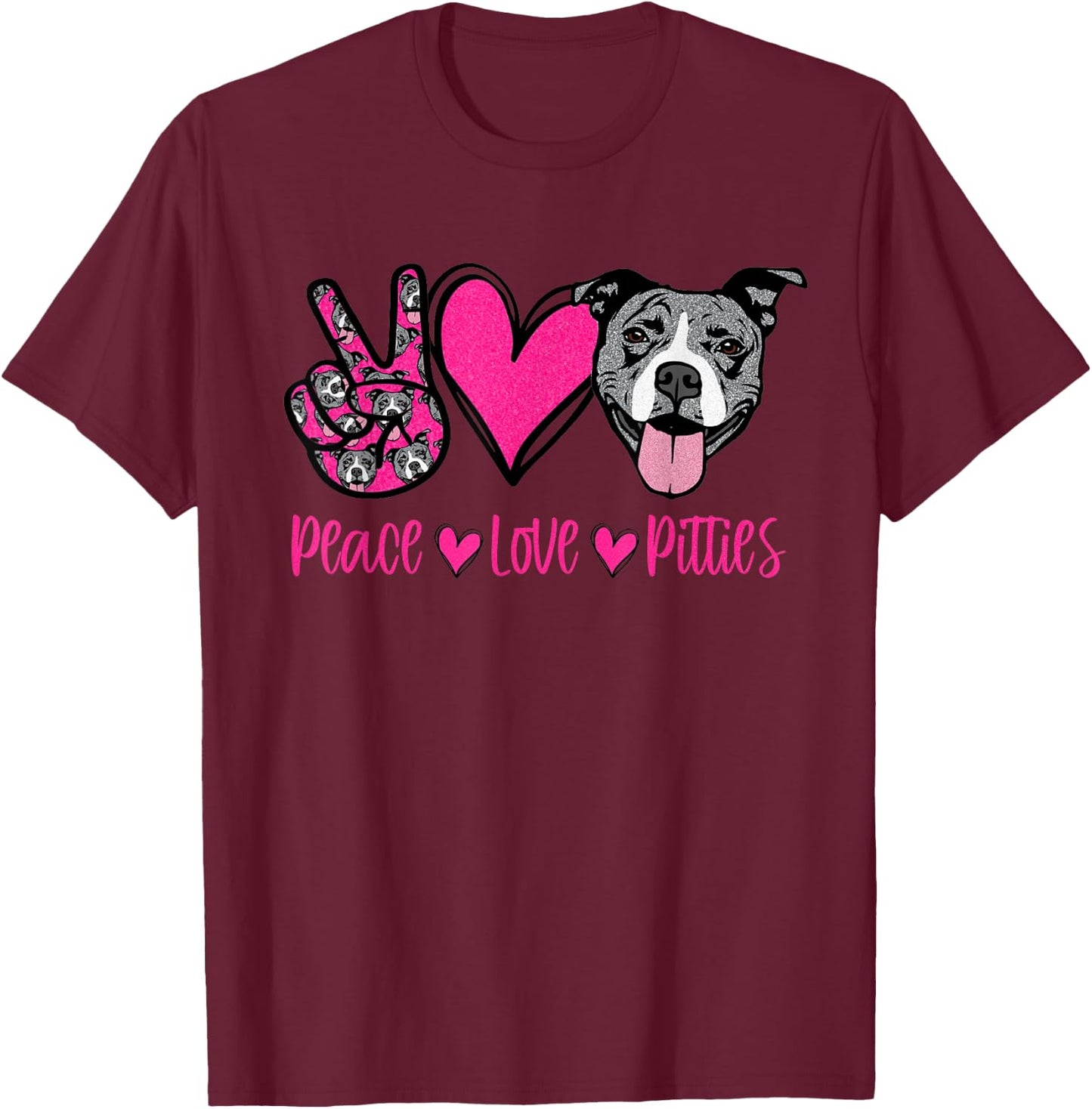 Pit Bull Lives Matter Pittie Puppy Dog Mom Ladies Pitbull Small T-Shirt - T-Shirt | Maroon