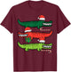 3 Christmas Crocodiles Santa Xmas Alligator Men Women Kids T-Shirt - T-Shirt | Maroon