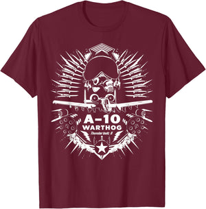 A-10 Thunderbolt II Warthog Cool Aircraft Pilot Helmet T-Shirt - T-Shirt | Maroon