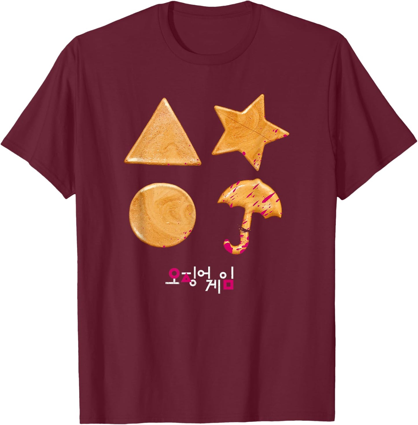 Squid Game Sugar Honey Combs Blood Cookies T-Shirt - T-Shirt | Maroon