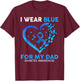 I Wear Blue For My Dad Diabetes Awareness Blue Ribbon T-Shirt - T-Shirt | Maroon