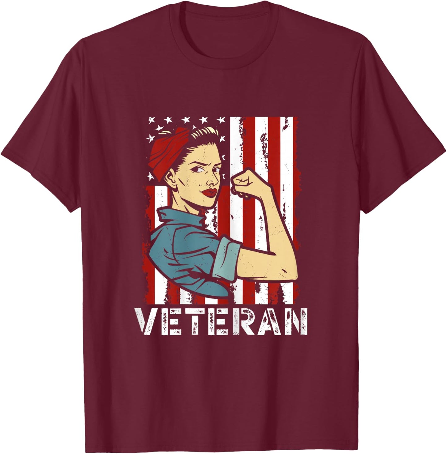 Female Veteran Veteran's Day U.S. Veteran T-Shirt - T-Shirt | Maroon