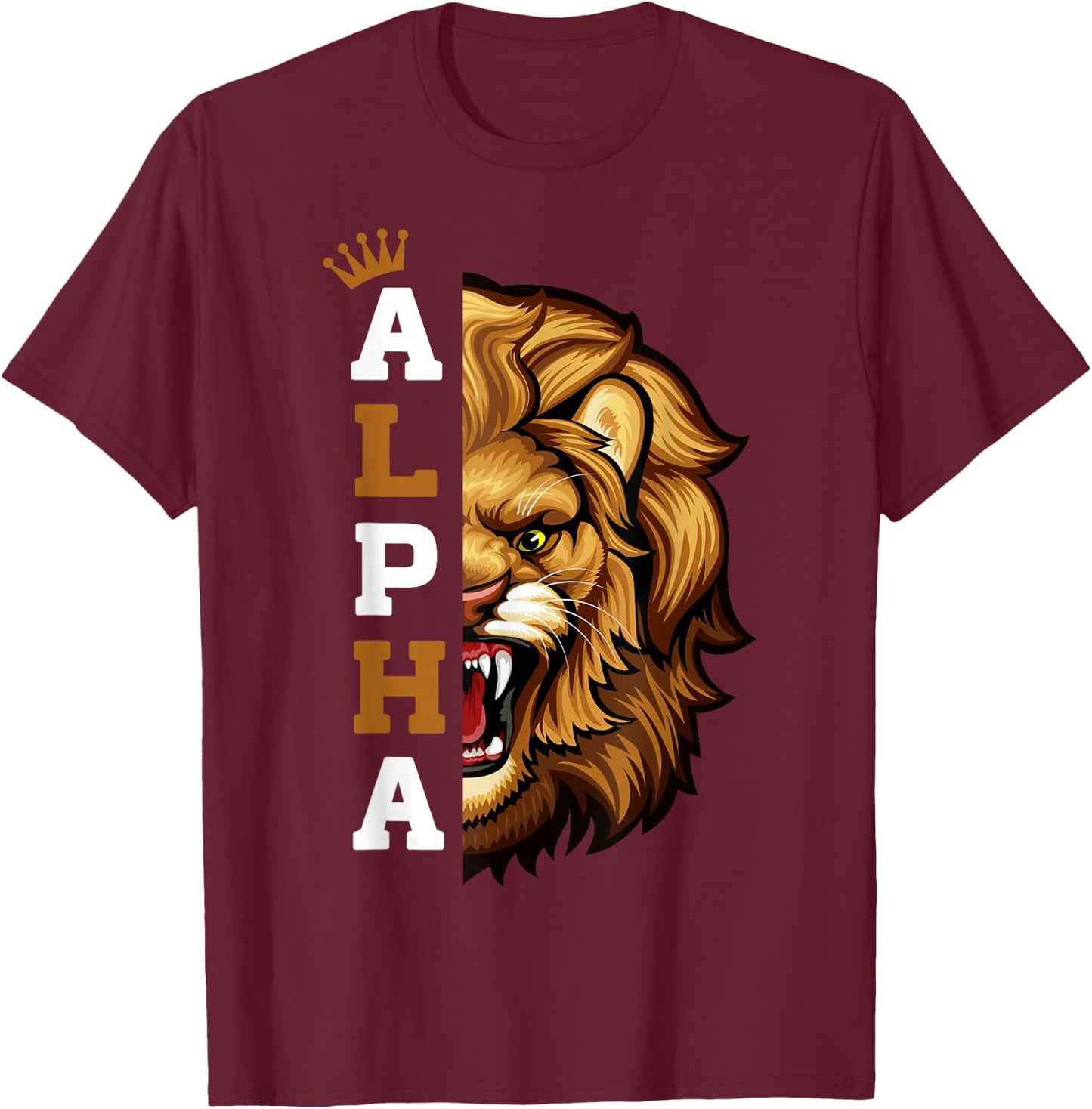 Alpha Male Men Lion T-Shirt - T-Shirt | Maroon