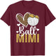 Ball Mimi Heart Volleyball Mimi Of A Volleyball Player T-Shirt - T-Shirt | Maroon