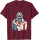 Sloth and Coffee with American Flag Men T-Shirt - T-Shirt | Maroon