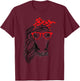 Funny Horse Bandana Buffalo Headband Plaid and Glasses T-Shirt - T-Shirt | Maroon
