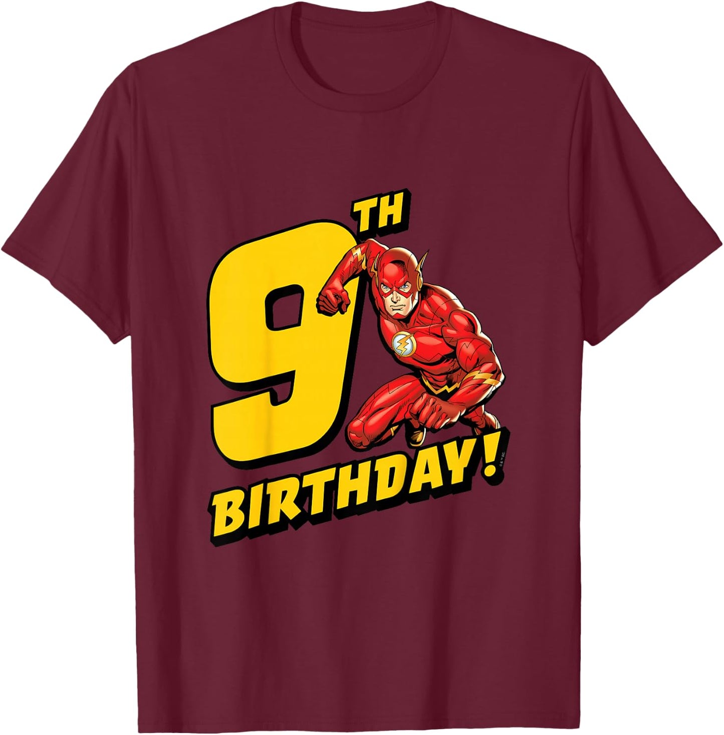 Kids The Flash 9th Birthday T-Shirt - T-Shirt | Maroon