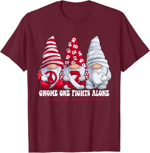 Funny Gnomies Squamous Cell Carcinoma Awareness Month Ribbon T-Shirt - T-Shirt | Maroon