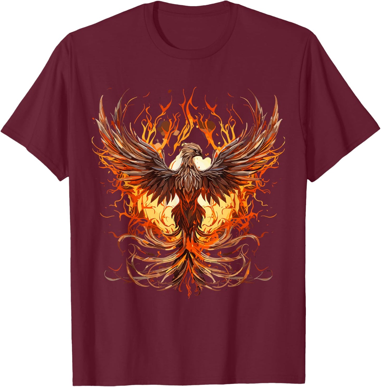 Phoenix Rising From Ashes Resurrection Rebirth New Beginning T-Shirt - T-Shirt | Maroon