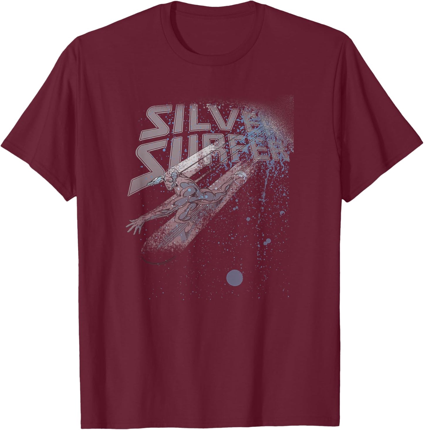 Marvel Fantastic Four Silver Surfer Speed Retro Vintage Logo T-Shirt - T-Shirt | Maroon